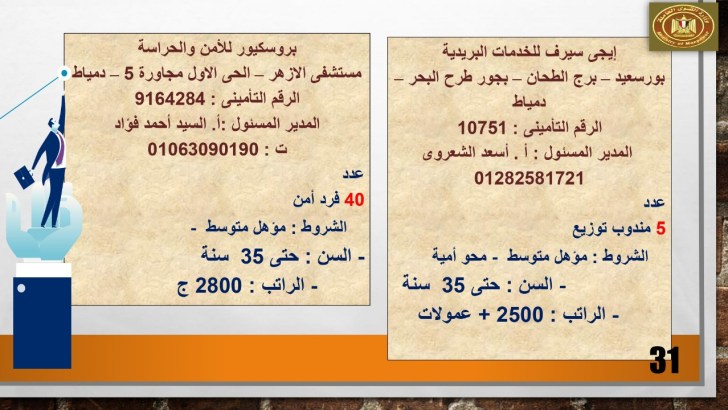 وزارة القوى العاملة توفر أكثر من 4500 وظيفة خالية برواتب تصل 6000 جنية